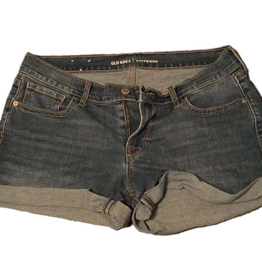 Old Navy Womens Boyfriend Jean Shorts Size 8 Blue Denim Cotton Stretch Casual